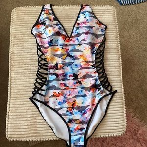 Kenneth Cole swim halter top one piece